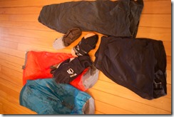 Clothes, socks and drybags